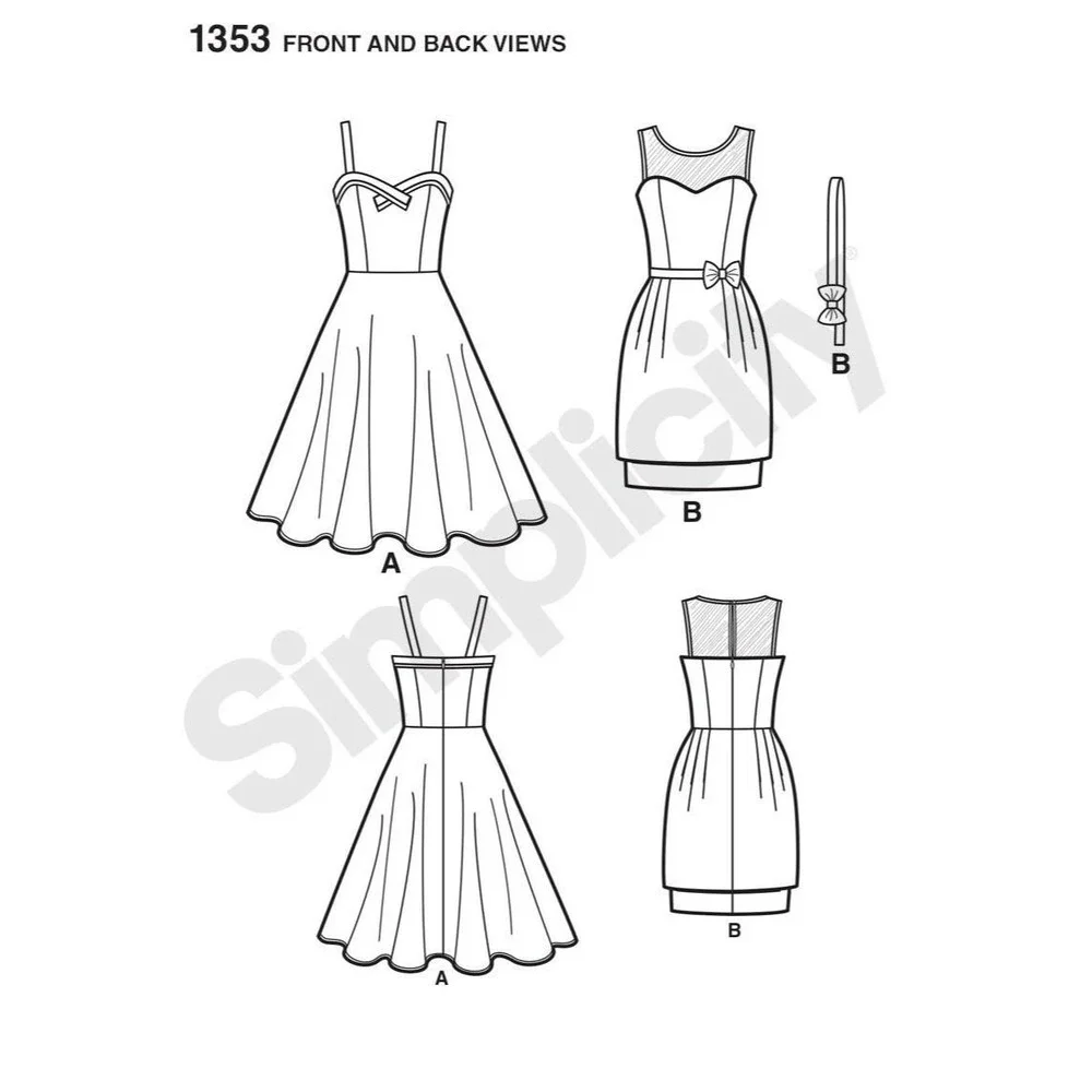 Simplicity 1353 Leanne Marshall Misses' Dresses With Skirt & Bodice Sz 4-12‎